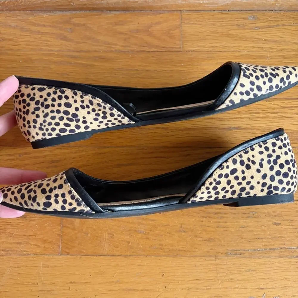 BCBGeneration | D’orsay Ballet Flats Shoes Leopard Animal Print Pointed Toe SZ 9 - Picture 4 of 7
